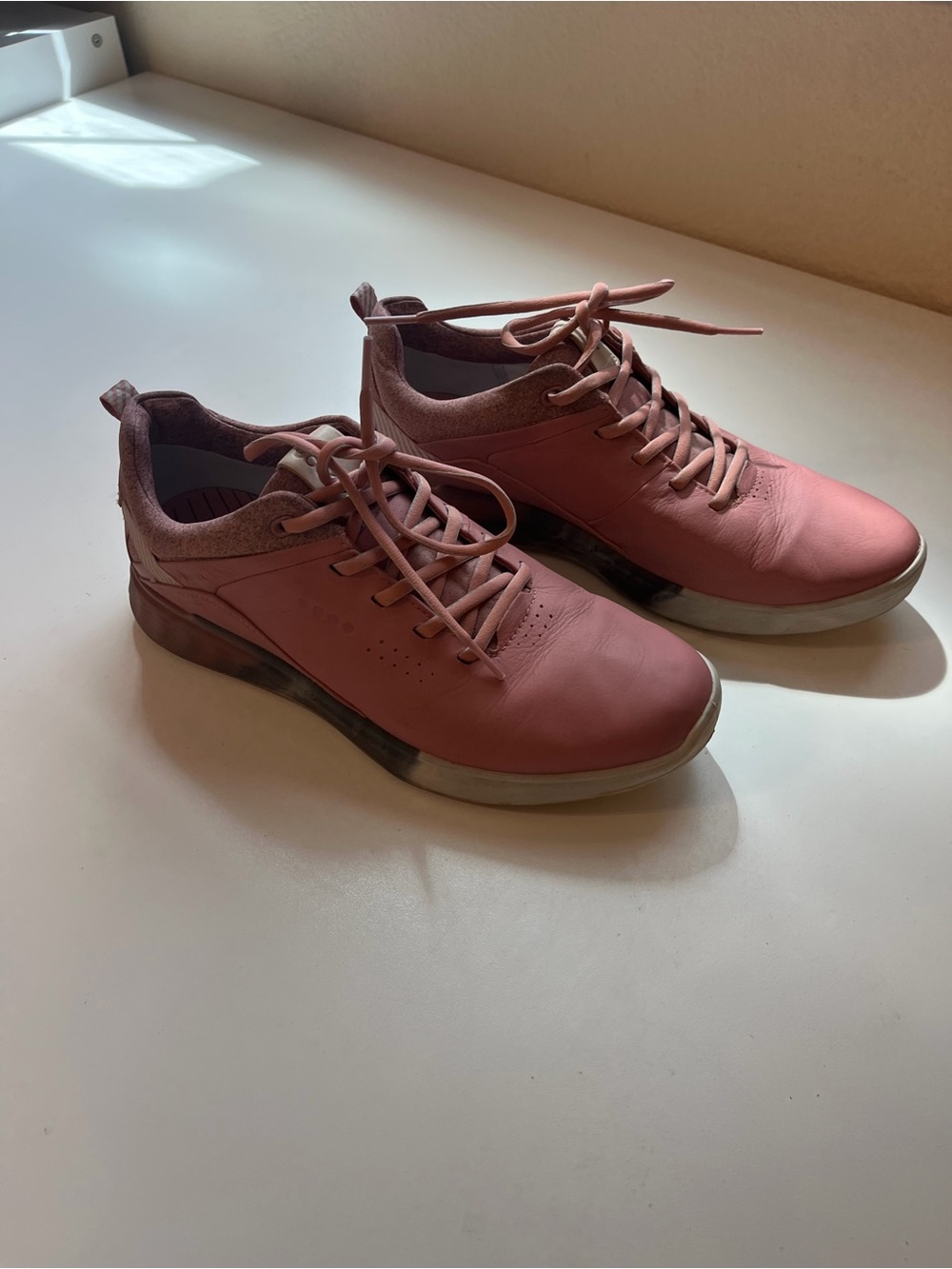 Women's Casual Lace-Up Sneakers in Rose Pink- ecco